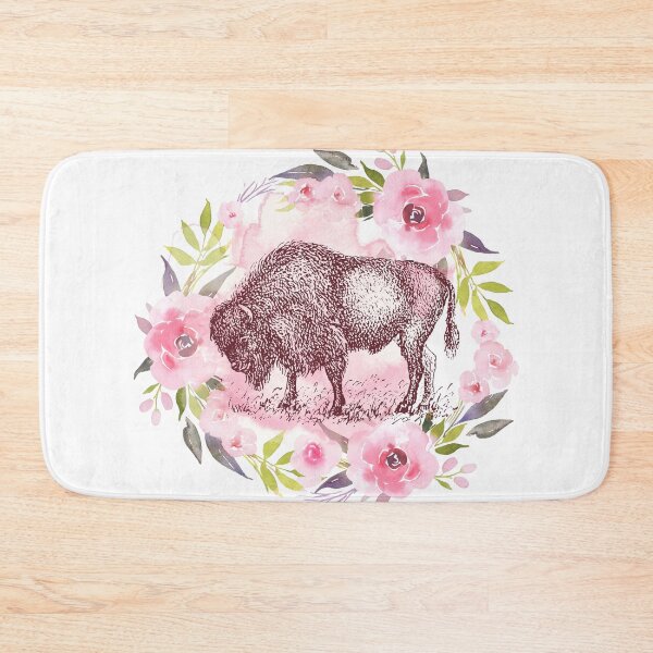 Item preview, Show your Buffalo NY Pride!  Floral Bison Watercolor designed and sold by MissBuffalove.