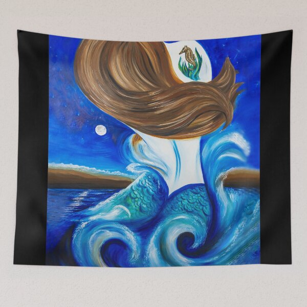 Item preview, Mermaid Under Moon and Stars designed and sold by Linda Sholberg.