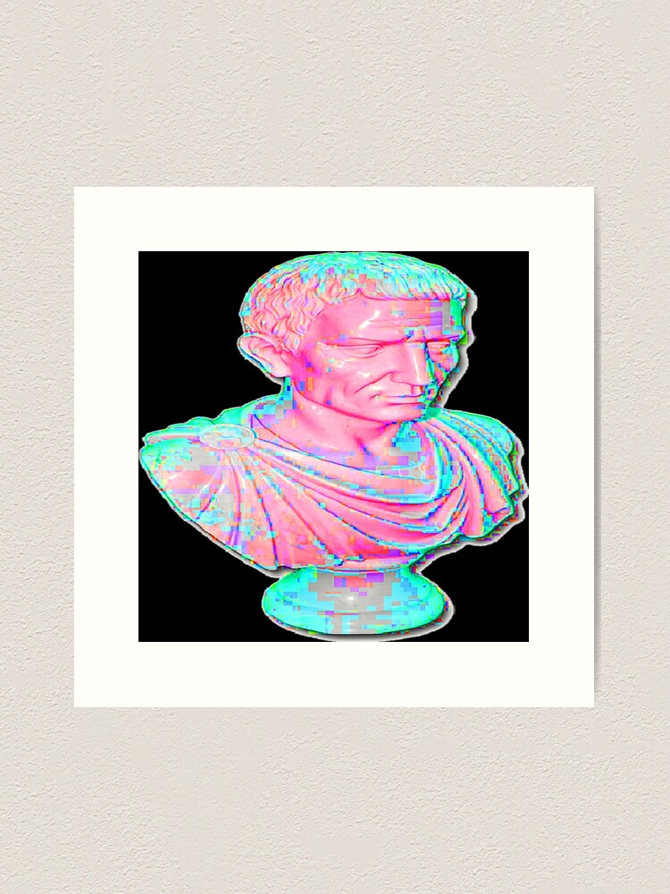 Aesthetic 90's Retro Vaporwave Augustus statue Long Sleeve T Shirt