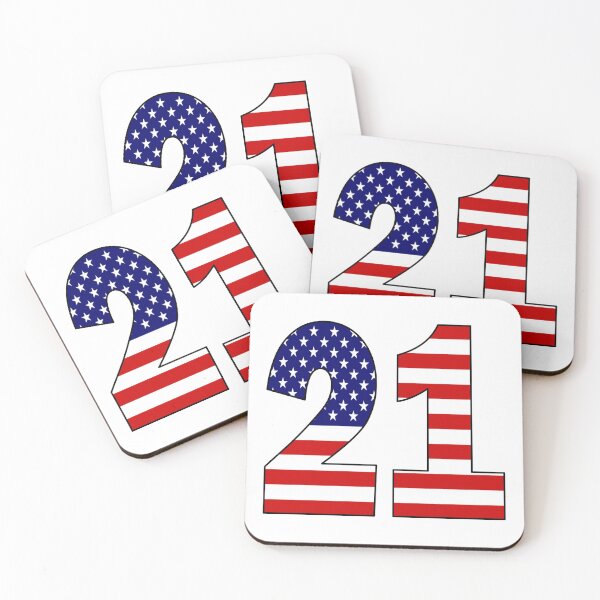 Item preview, Number 21 with USA flag on the background designed and sold by AllShirts21.
