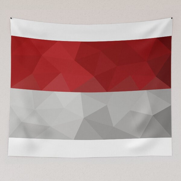 Item preview, Geometric Indonesia Flag Art – Modern Red and White Design designed and sold by OrangePoly.