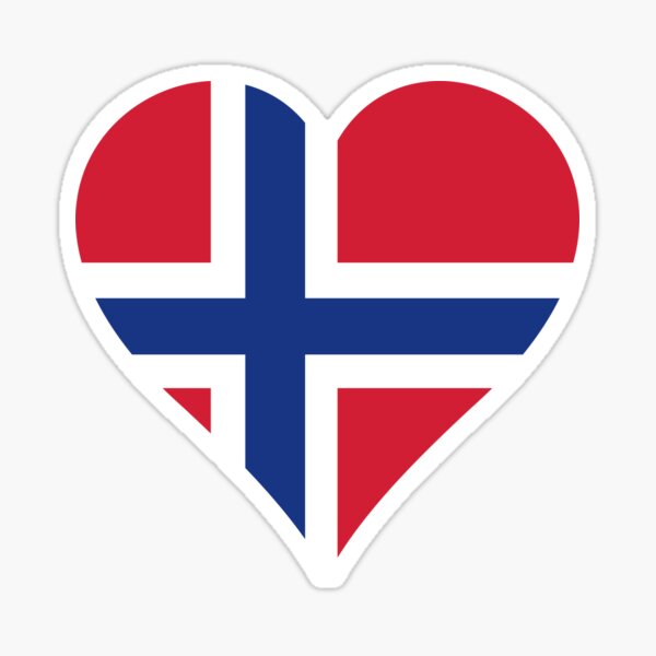 Norwegen Flagge Herz schwarz Sticker