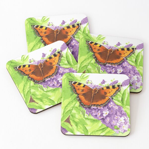 Item preview, Butterfly on purple flowers designed and sold by MaryAnneHarding.