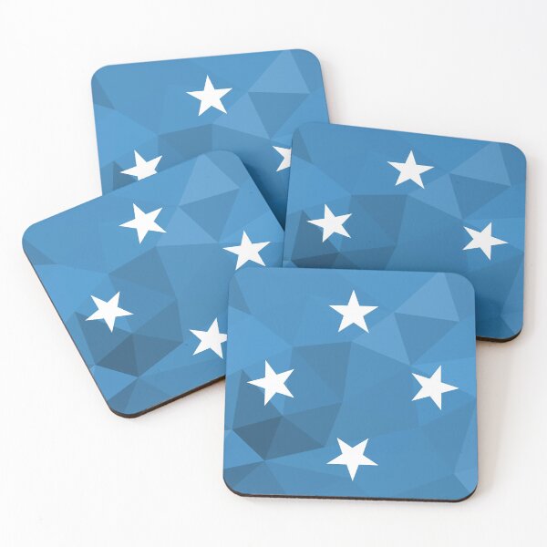 Item preview, Geometric Micronesia Flag Art – Modern Blue and White Star Design designed and sold by OrangePoly.