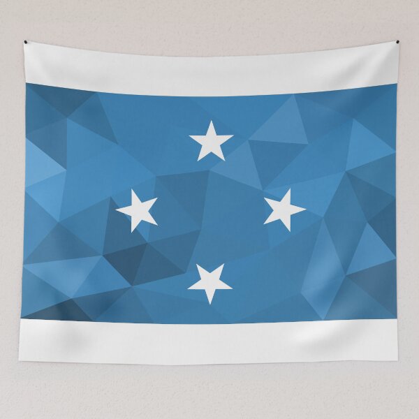 Item preview, Geometric Micronesia Flag Art – Modern Blue and White Star Design designed and sold by OrangePoly.