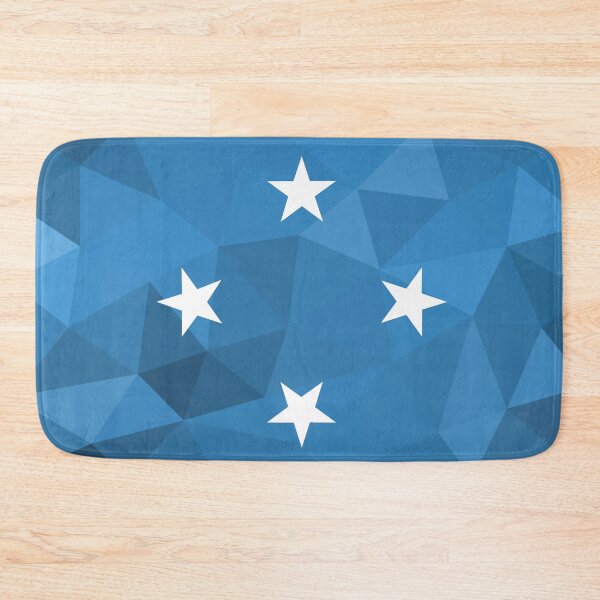 Item preview, Geometric Micronesia Flag Art – Modern Blue and White Star Design designed and sold by OrangePoly.