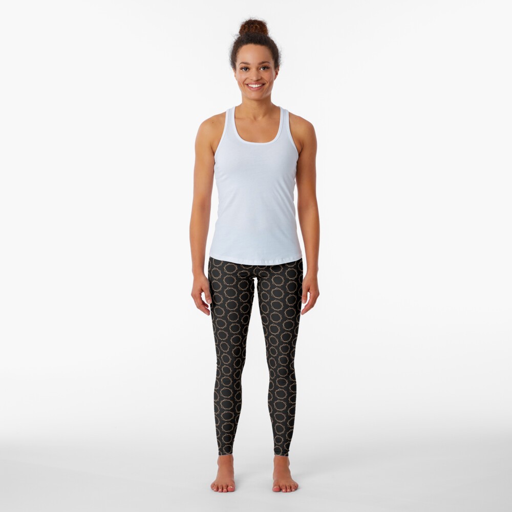 Golden Geometric Pattern Leggings