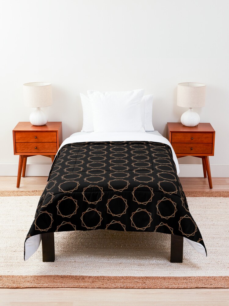 Alternate view of Golden Geometric Pattern Comforter