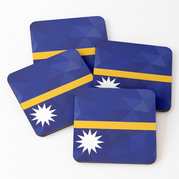 Item preview, Geometric Nauru Flag Art – Modern Blue and Yellow Design designed and sold by OrangePoly.