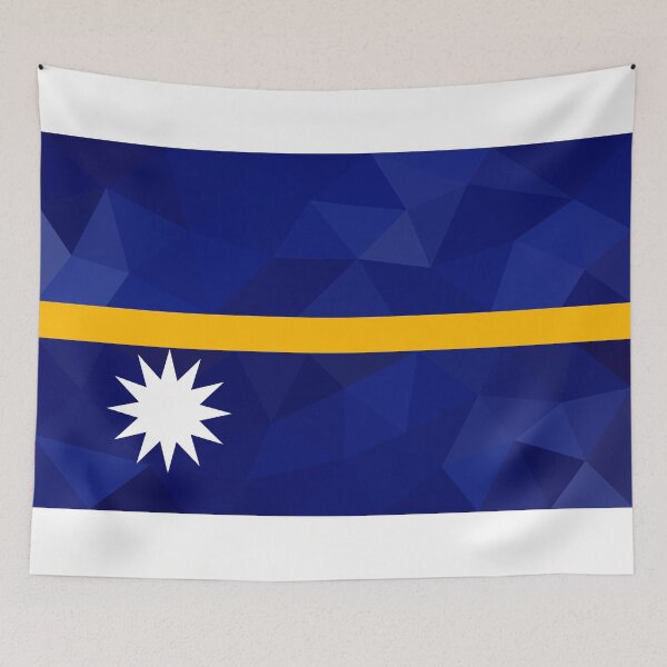 Item preview, Geometric Nauru Flag Art – Modern Blue and Yellow Design designed and sold by OrangePoly.