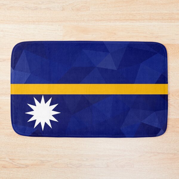 Item preview, Geometric Nauru Flag Art – Modern Blue and Yellow Design designed and sold by OrangePoly.