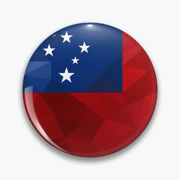Item preview, Geometric Samoa Flag Art – Modern Red and Blue Star Design designed and sold by OrangePoly.