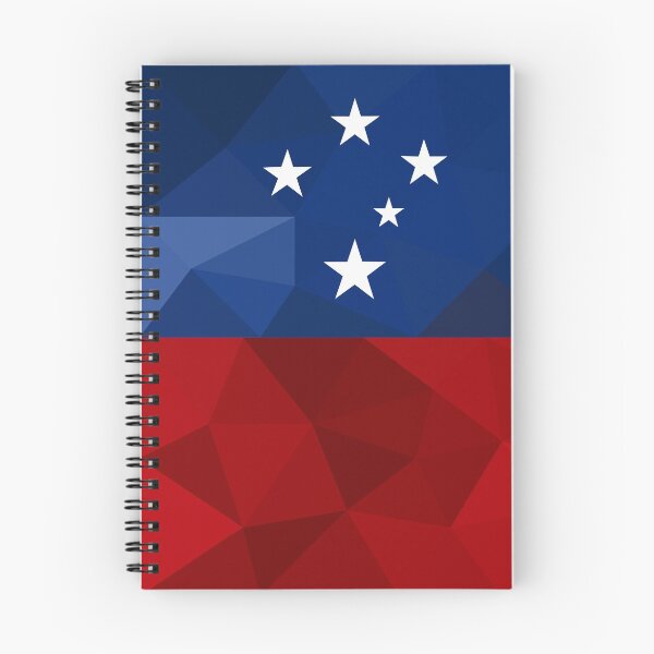 Item preview, Geometric Samoa Flag Art – Modern Red and Blue Star Design designed and sold by OrangePoly.