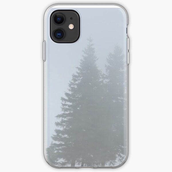 lonely trees in the morning mist iPhone Soft Case