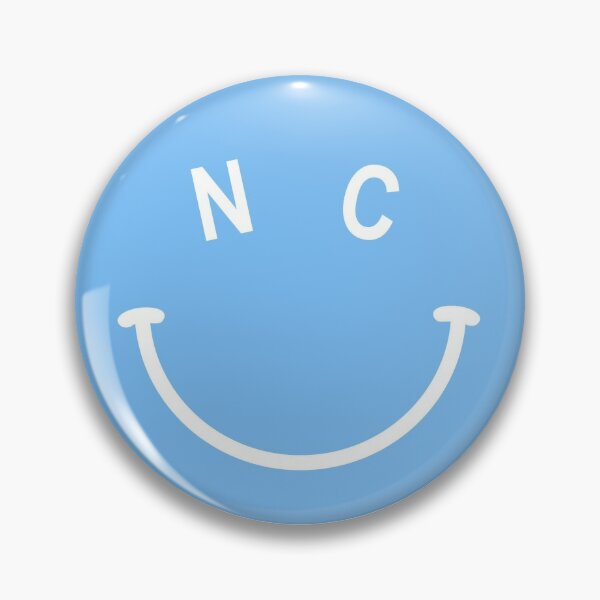 Carolina Logo Button Pin in Light Blue and White