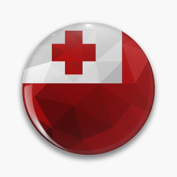 Item preview, Geometric Tonga Flag Art – Modern Red and White Cross Design designed and sold by OrangePoly.