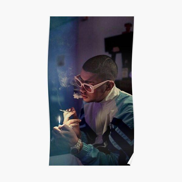 Bad Bunny Smoking Poster