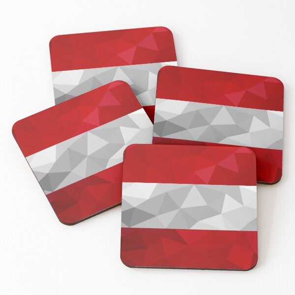 Item preview, Geometric Austria Flag Art – Modern Red and White Design designed and sold by OrangePoly.