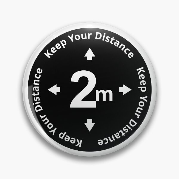 Item preview, Black and White Keep Your Distance 2 m rounded Social Distancing Sign designed and sold by SocialShop.
