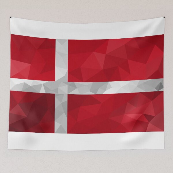 Item preview, Geometric Denmark Flag Art – Modern Danish Cross Design designed and sold by OrangePoly.