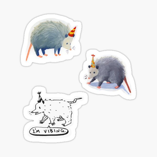 Item preview, Party Possum Sticker Pack designed and sold by Beebrown80's Illustration.