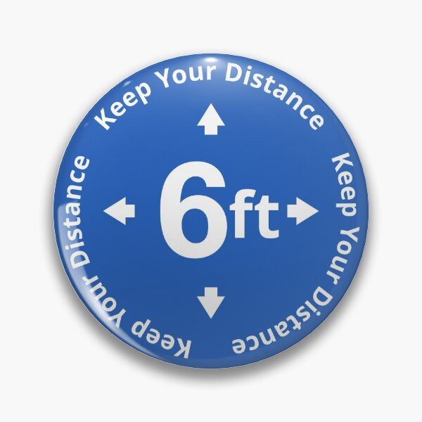 Item preview, Keep Your Distance 6 feet rounded blue and white Social Distancing Sign designed and sold by SocialShop.