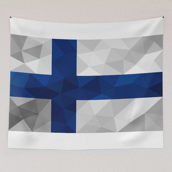 Item preview, Geometric Finland Flag Art – Nordic Cross Design designed and sold by OrangePoly.