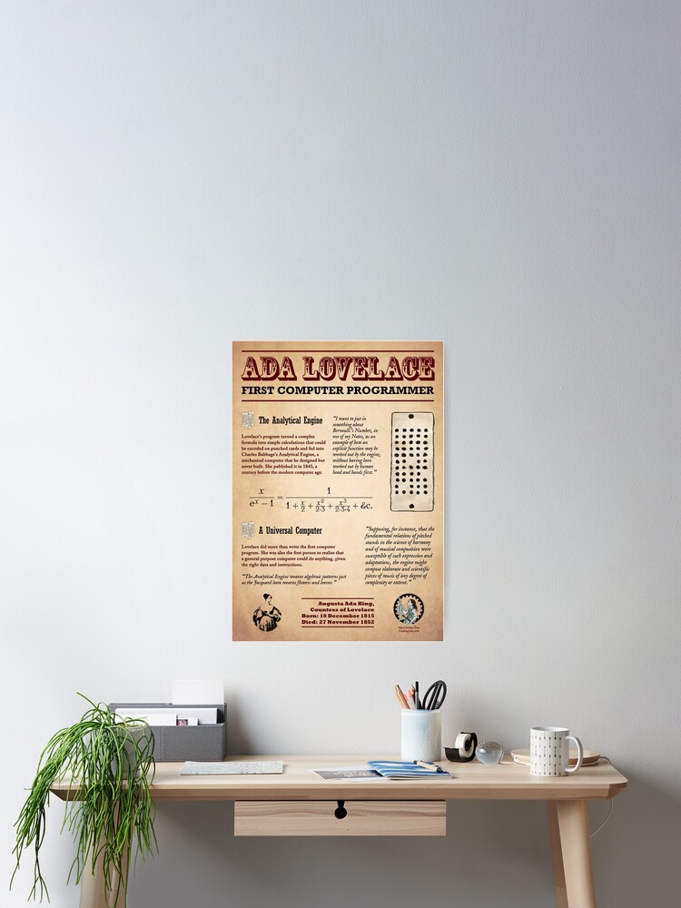 Ada Lovelace: Erster Computerprogrammierer" Poster Von Adalovelaceday |  Redbubble