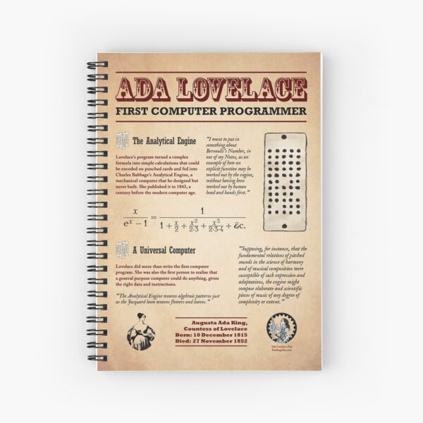 Ada Lovelace: First Computer Programmer Spiral Notebook