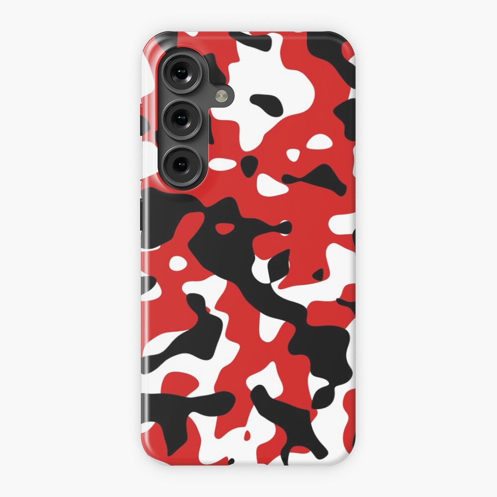 Camouflage Red Black White Pattern