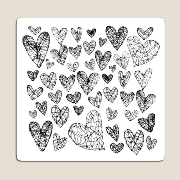 Wire Hearts Pattern Magnet