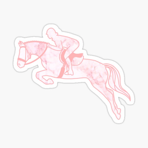 Horse Jumping - Pink Marble Sticker