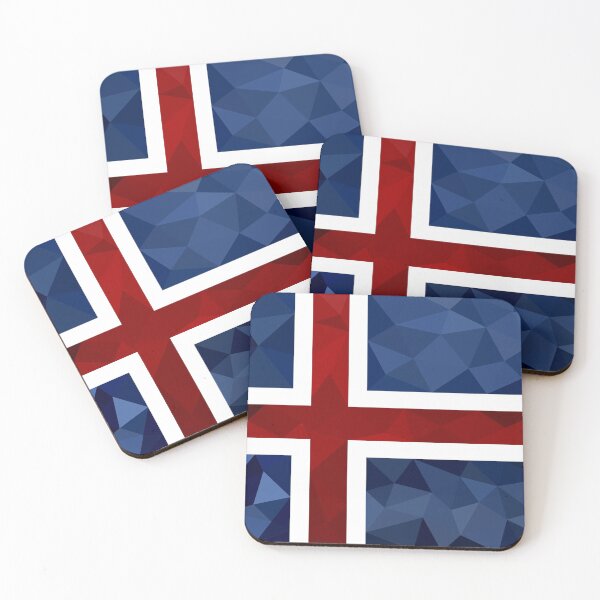 Item preview, Low Poly Iceland Flag - Geometric Nordic Cross Design designed and sold by OrangePoly.