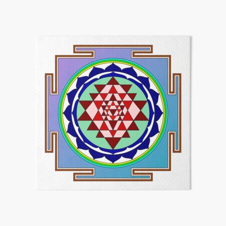 The Sri Yantra is a form of mystical diagram, known as a yantra, found in the Shri Vidya school of Hindu tantra. Art Board Print