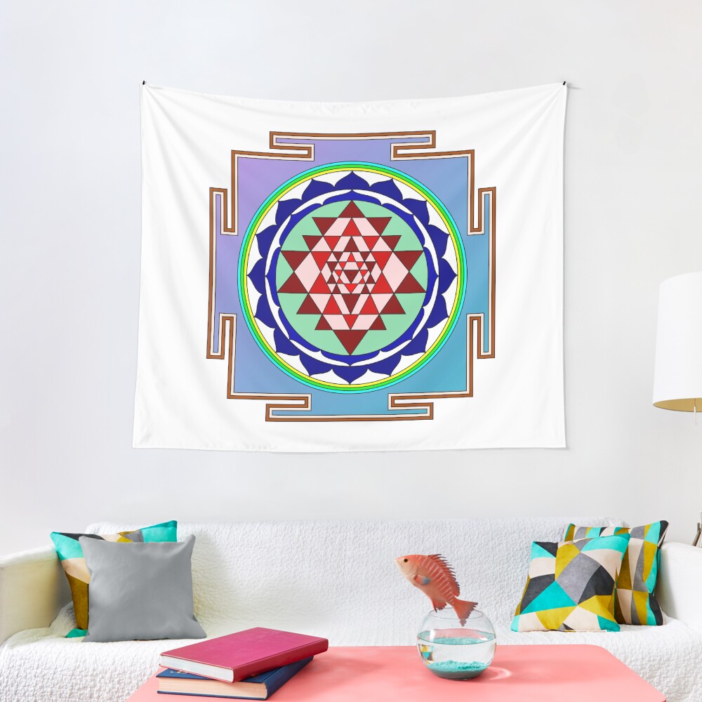 The Sri Yantra is a form of mystical diagram, known as a yantra, found in the Shri Vidya school of Hindu tantra. Tapestry