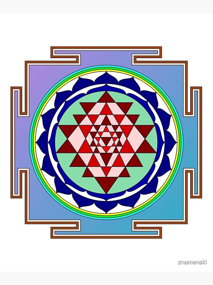 The Sri Yantra is a form of mystical diagram, known as a yantra, found in the Shri Vidya school of Hindu tantra. by znamenski