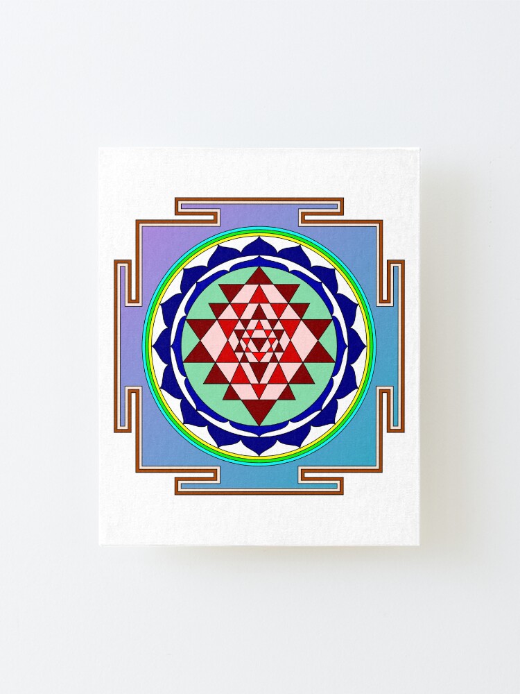 Alternate view of The Sri Yantra is a form of mystical diagram, known as a yantra, found in the Shri Vidya school of Hindu tantra. Mounted Print