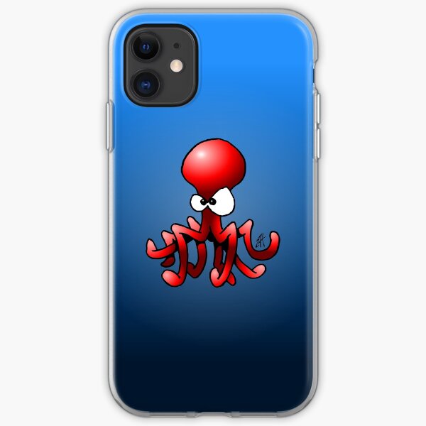 Red Octopus iPhone Soft Case