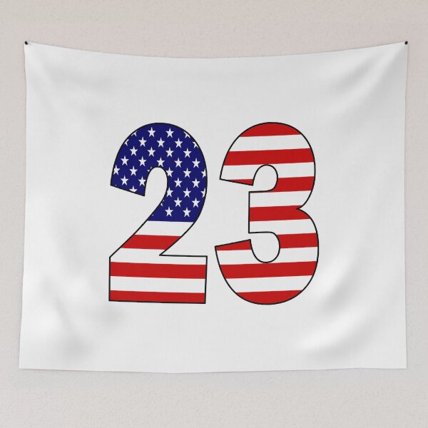 Item preview, Number 23 with USA flag on the background designed and sold by AllShirts21.