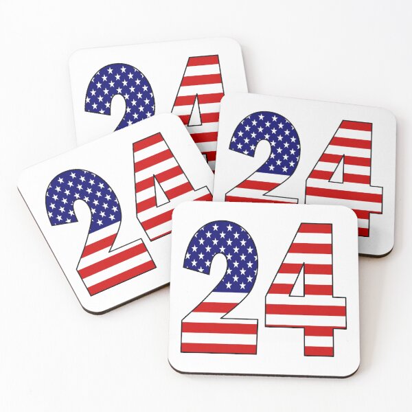 Item preview, Number 24 with USA flag on the background designed and sold by AllShirts21.