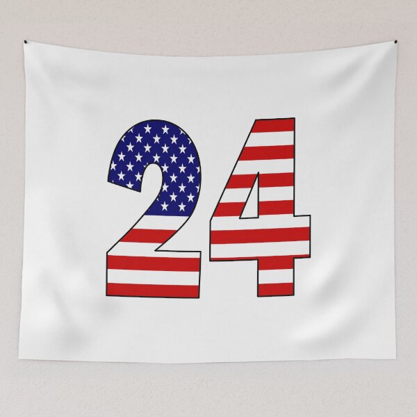 Item preview, Number 24 with USA flag on the background designed and sold by AllShirts21.