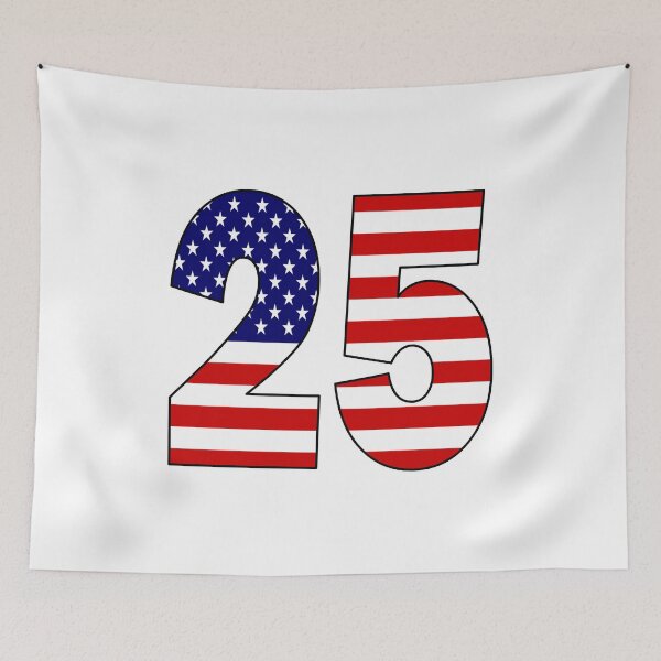Item preview, Number 25 with USA flag on the background designed and sold by AllShirts21.