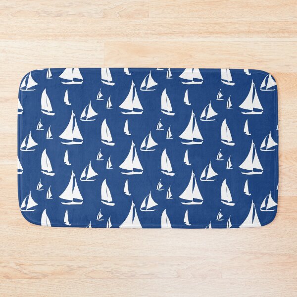 Item preview, Sailboats, white on blue designed and sold by KShedenhelm.