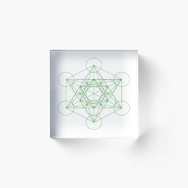 Metatron’s Cube contains every shape that exists within the universe. Those shapes are the building blocks of all physical matter, which are known as Platonic solids Acrylic Block
