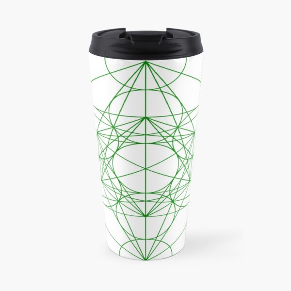 Metatron’s Cube contains every shape that exists within the universe. Those shapes are the building blocks of all physical matter, which are known as Platonic solids Travel Mug