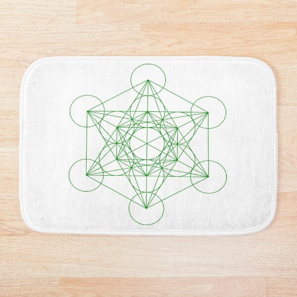 Metatron’s Cube contains every shape that exists within the universe. Those shapes are the building blocks of all physical matter, which are known as Platonic solids Bath Mat