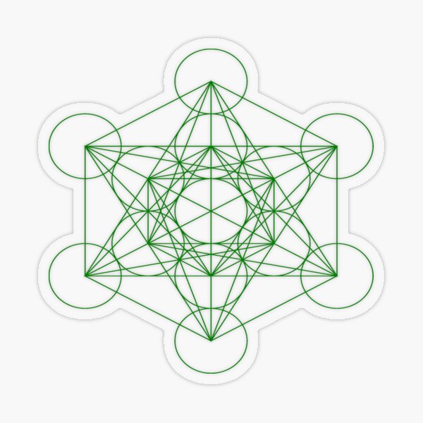 Metatron’s Cube contains every shape that exists within the universe. Those shapes are the building blocks of all physical matter, which are known as Platonic solids Transparent Sticker