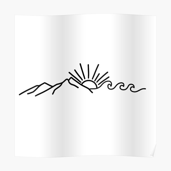 Mountain and Wave Poster