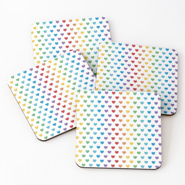 Item preview, Rainbow Hearts | Bright designed and sold by Aubergine Designs.