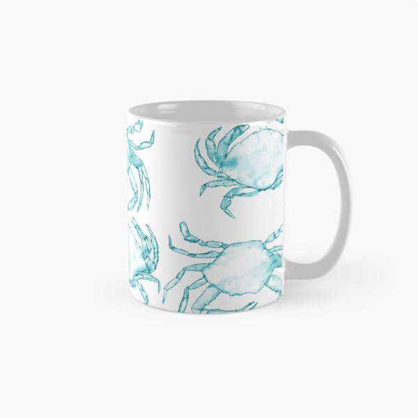 Item preview, Shimmying Crabs Watercolor in Sea Green designed and sold by KShedenhelm.